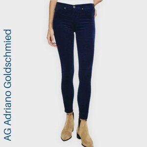 AG Adriano Goldschmied the legging navy velvet stretch skinny jeans size 26
